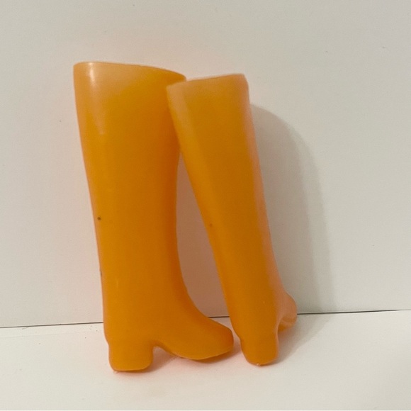 Vintage Barbie Doll Orange Boots Doll Accessory - Picture 5 of 12